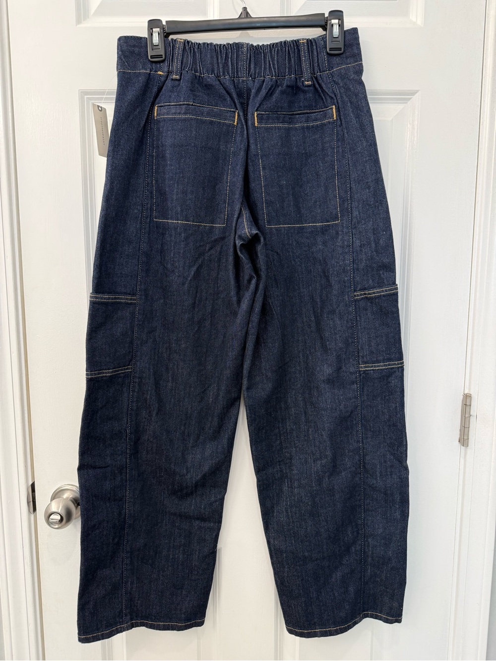 NWT Anthropologie Maeve Dark Wash Painters Mid-Rise Tapered Jeans Small - Picture 5 of 10